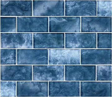 Artistry In Mosaics Glass Tile Subway Gunmetal Blue 2x4